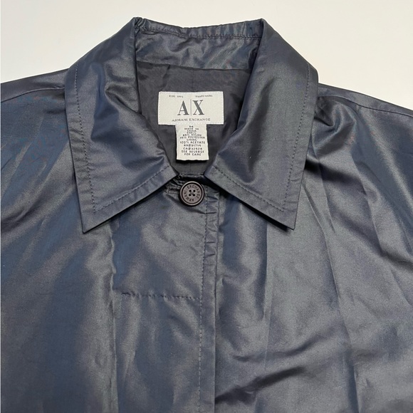 Armani Exchange Women’s Navy Nylon / Polyester Button  Coat M - Picture 4 of 14